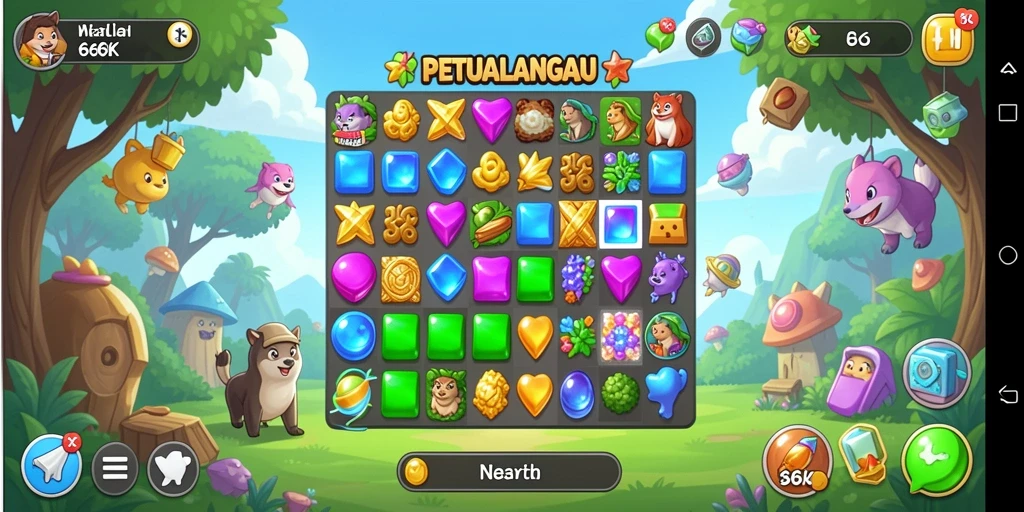 Tampilan gameplay 66K yang seru dan penuh warna.