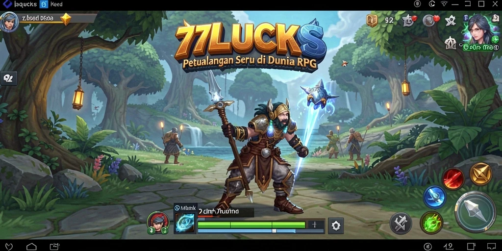 Screenshot gameplay RPG yang menunjukkan aksi seru dalam 77LUCKS.