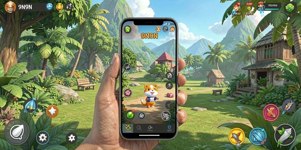 Tampilan gameplay seru dan menantang dari 9N9N.