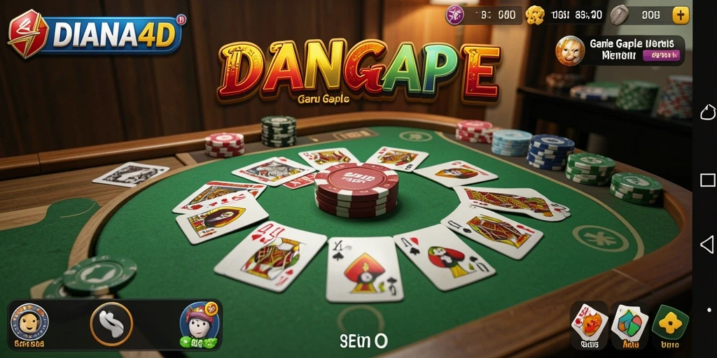 Screenshot gameplay <strong>DIANA4D</strong> yang menampilkan keseruan permainan Gaple.