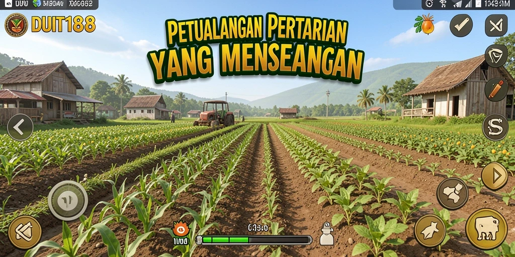 Tampilan gameplay bertani di DUIT188 yang menarik dan interaktif.