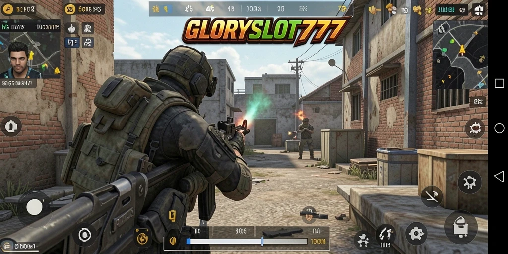 Tangkapan layar gameplay GLORYSLOT777 dengan aksi pertempuran mendebarkan.
