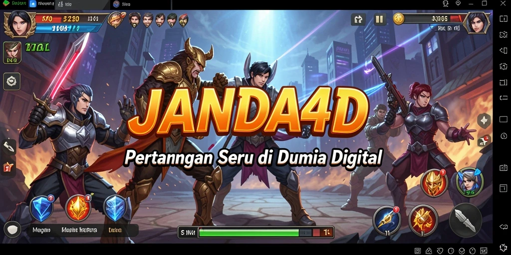 Screenshot utama JANDA4D menampilkan aksi pertarungan yang intens.