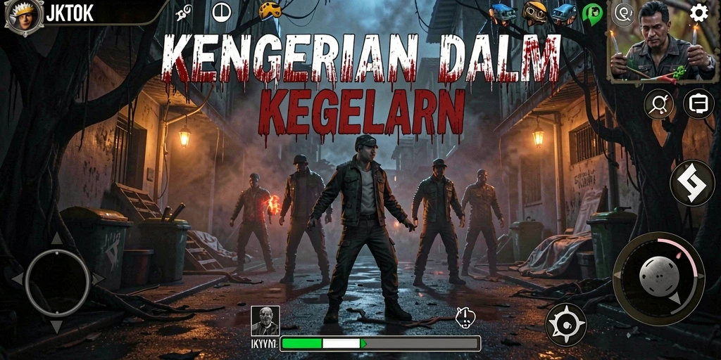 Tampilan menyeramkan gameplay dalam JKTOK yang penuh ketegangan.