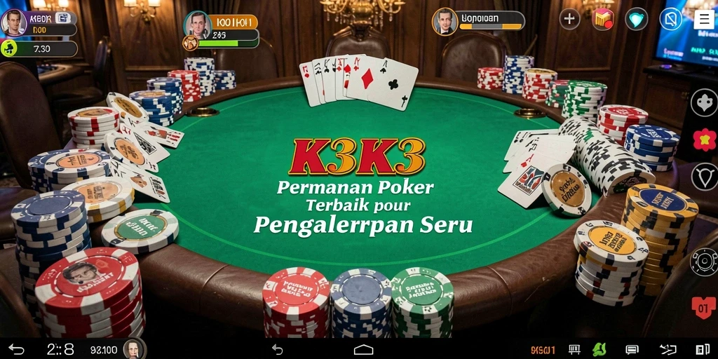 Screenshot gameplay K3K3 menampilkan aksi seru permainan Poker.