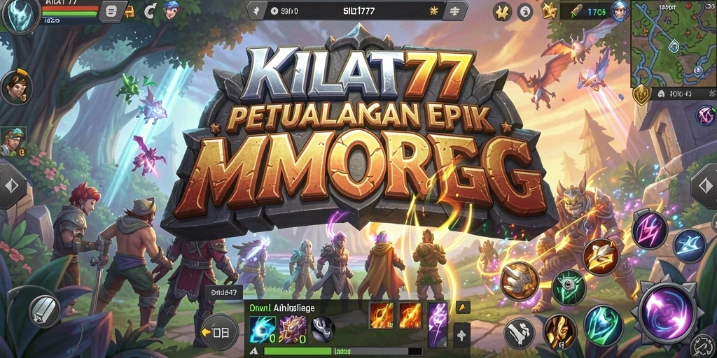 Tangkapan layar gameplay KILAT77 yang menunjukkan aksi petualangan MMORPG.