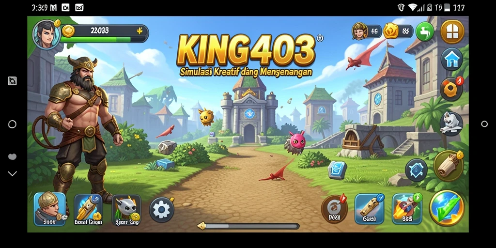 Screenshot menunjukkan pemain membangun dunia simulasi yang kreatif.