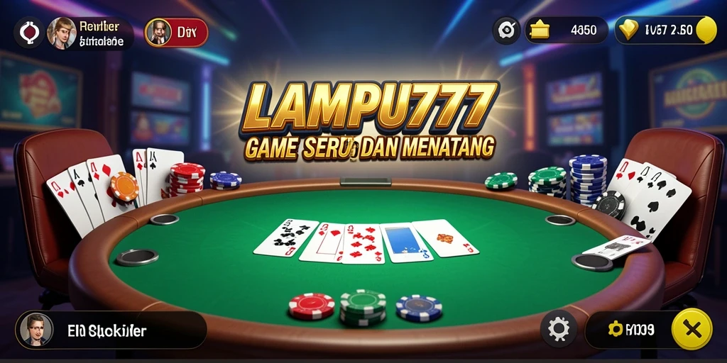 Screenshot LAMPU777 menampilkan gameplay Poker yang intens dan mengasyikkan.