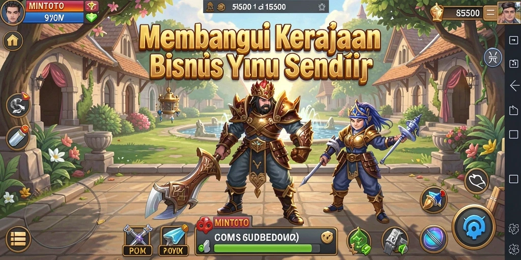 Tampilan gameplay mendalam di MINTOTO yang menunjukkan pengelolaan bisnis.