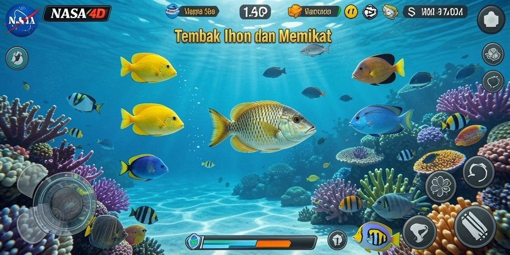 Tampilan gameplay Tembak Ikan yang seru di NASA4D.
