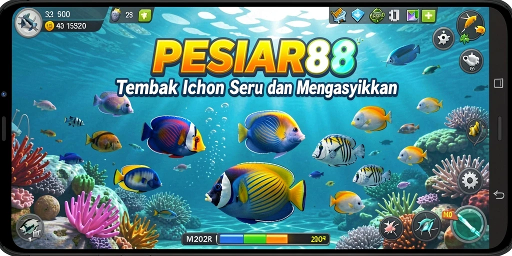 Tangkapan layar PESIAR88 menampilkan aksi menembak ikan yang mendebarkan.