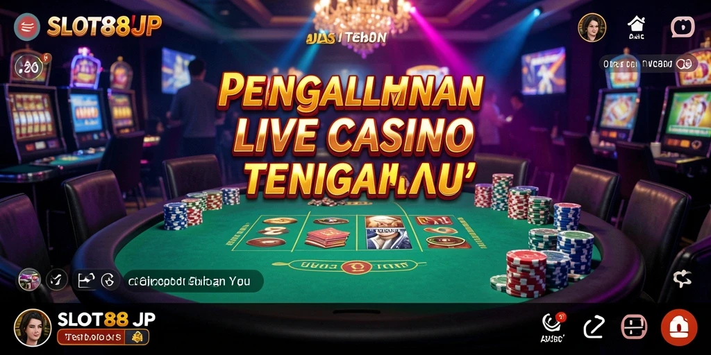 Tampilan menarik gameplay Live Casino SLOT88JP dengan dealer langsung.