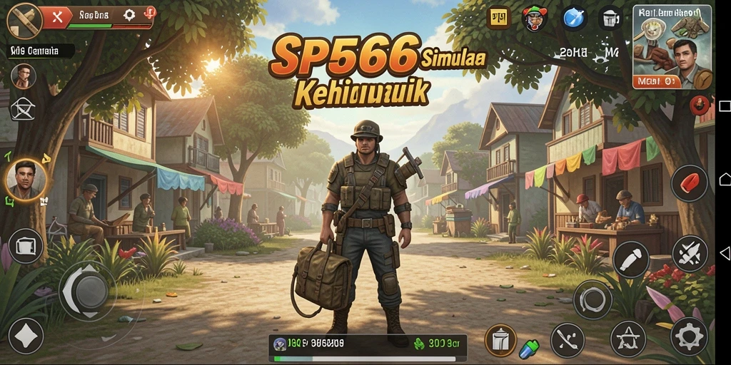 Screenshot menampilkan karakter bermain dalam lingkungan yang dinamis dan interaktif.