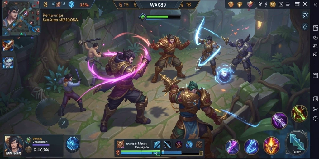 Tangkapan layar yang menampilkan aksi gameplay epik di WAK89.